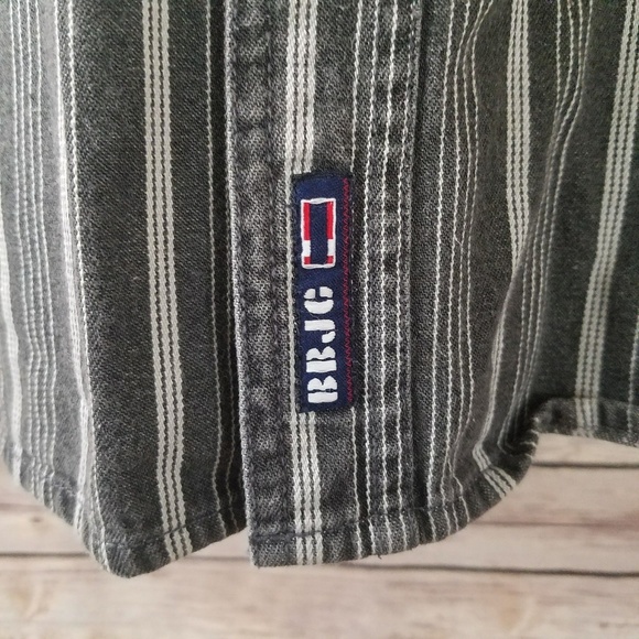 Vintage Bugle Boy Mens L Striped Button Up Front - Picture 4 of 6